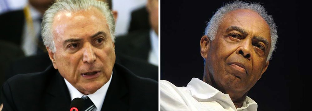 Show do cantor e compositor Gilberto Gil no Combina Salvador, neste domingo (3), foi marcado por protestos contra o governo Michel Temer; ao cantar a música "Pessoa Nefasta", a quem ele dedicou a todas as pessoas nefastas", o público respondeu com gritos de "Fora, Temer"; Gil então disse à plateia: "Não vai demorar muito, em outubro acaba e ele vai ter que procurar outro emprego", disparou