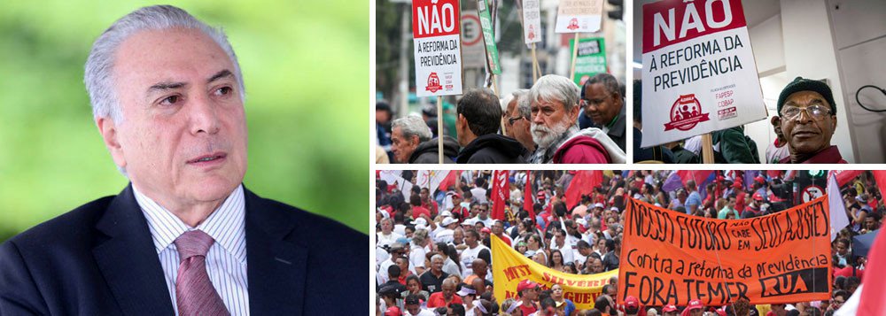 Mesmo sem votos suficientes para aprovar a reforma da Previdência, Michel Temer manteve, na nova proposta enviada à Câmara, a contribuição de 44 anos de contribuição previdenciária para o trabalhador receber o valor máximo do benefício; regra prevê que o benefício para quem completar idade mínima e 15 anos de contribuição seja equivalente a 50% da média salarial do trabalhador; mudança não afeta quem tem direito a um salário mínimo, que tem o valor integral garantido; texto já aprovado pela comissão especial na Câmara exige 40 anos de contribuição para ter acesso ao valor máximo do benefício 