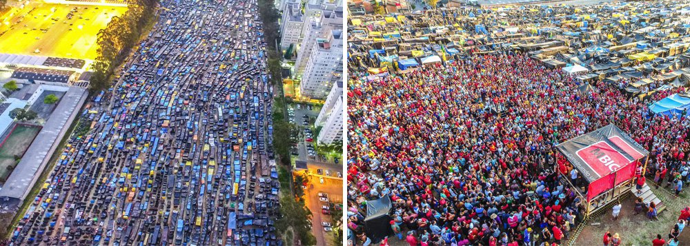 Chegou ao décimo dia a ocupação do Movimento dos Trabalhadores Sem Teto (MTST) de um terreno ocioso em São Bernardo do Campo, no ABC paulista; cerca de quatro mil famílias estão atualmente no local, que fica na rua João Augusto de Souza, em frente à fábrica da Scânia; são 60 mil metros quadrados que nunca foram utilizados; "Esta foto é uma das maiores ilustrações da crise social no país. Com o desemprego, muitos trabalhadores não conseguem mais pagar aluguel e por isso ocupam. Mas ela também retrata a esperança de quem aposta na luta e na resistência. Viva a ocupação Povo Sem Medo de São Bernardo do Campo!", comentou o MTST em sua página no Facebook 
 
