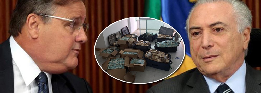 Pivô da maior apreensão de dinheiro sujo da história do Brasil, com os R$ 51 milhões encontrados em seu bunker em Salvador (BA), o ex-ministro Geddel Vieira Lima, que era braço direito e articulador político de Michel Temer já decidiu delatar; pelo menos, essa é a convicção do Palácio do Planalto, onde se sabe que Temer é um dos alvos principais; por isso mesmo, Temer quer tentar liquidar a segunda denúncia de Rodrigo Janot, por obstrução judicial e organização criminosa, antes que Geddel, o "boca de jacaré", decida falar; uma das suspeitas é de que o dinheiro do bunker pagasse propinas a deputados da base de Temer, que apoiaram o golpe de 2016