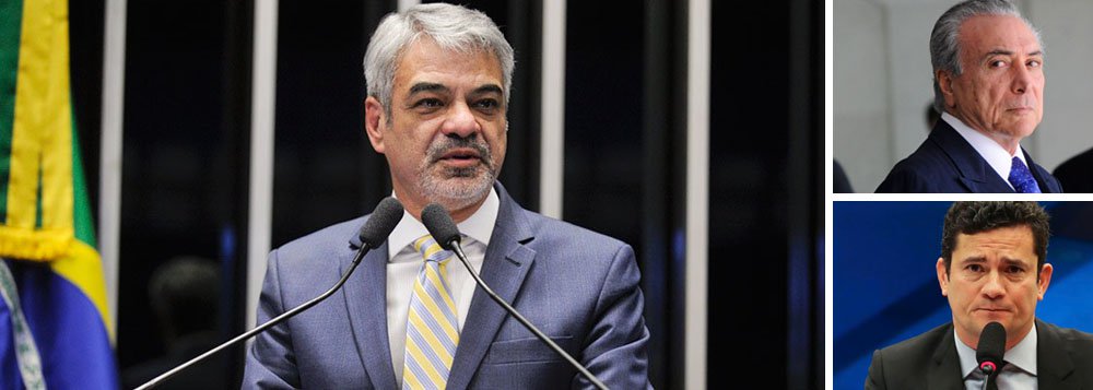 Pedido de ajuda feito pelo juiz federal Sérgio Moro a Michel Temer (PMDB) para "utilizar o seu poder e influência" sobre ministros do STF para que se mantenha o entendimento de que réus comecem a cumprir pena de prisão após condenação em segunda instância foi duramente criticado pelo líder da oposição no Senado, Humberto Costa (PT-PE); "É como se um sujeito que se acha o Batman tivesse pedindo ajuda ao Coringa para combater a criminalidade em Gotham City. Acabou o pudor na 14ª Vara Federal de Curitiba. É o juiz defendendo descaradamente a obstrução da Justiça por meio de um grande acordo nacional, com o Supremo, com tudo, como disse um dia o profeta. Um escândalo, o uso da toga para o exercício deliberado da política", afirmou o parlamentar