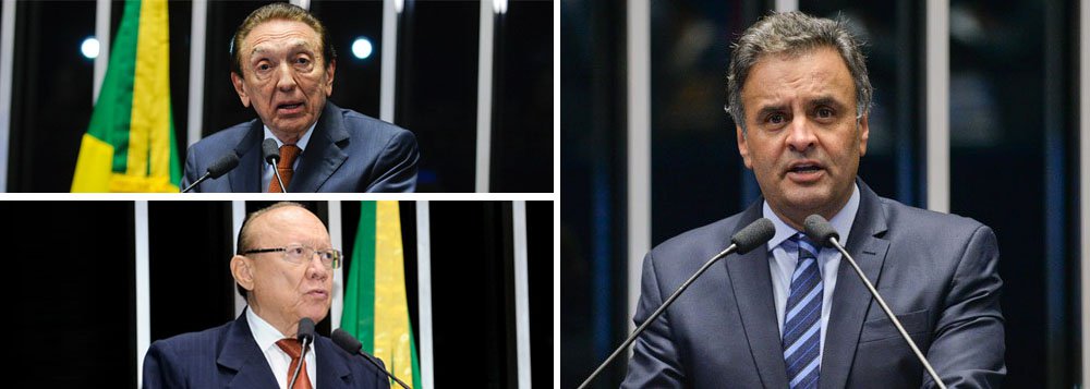 O plano do presidente do Senado, Eunício Oliveira (PMDB-AL), para salvar Aécio Neves (PSDB-MG) da decisão do Supremo Tribunal Federal conta com a participação dos parlamentares Edison Lobão (PMDB) e João Alberto (PMDB); a estratégia é revogar a determinação do STF que afastou o tucano do Congresso e o impediu de sair de casa no período da noite; “Se a Constituição foi ferida pela decisão e cabe ao Senado tomar a decisão, baseado na Constituição, obviamente que o Senado vai tomar as providências”