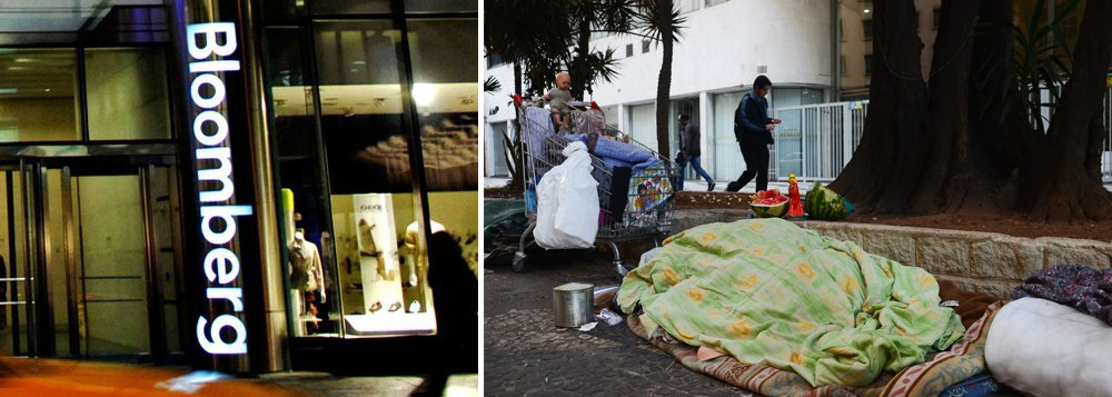 Agência internacional do mercado econômico publica reportagem sobre as consequências devastadoras do colapso econômico e político brasileiro e aponta o aumento no número dos moradores de rua e a decomposição da infra-estrutura como "talvez os sintomas mais evidentes", mas alerta que "a queda menos visível - como o cancelamento de almoços escolares e os cortes para pesquisas médicas que salvam vidas - podem deixar seu legado mais devastador" no País
