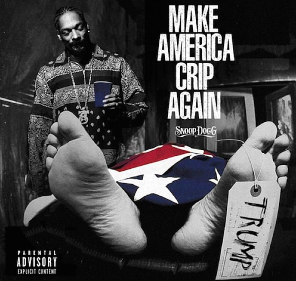 Snoop Dogg voltou a provocar polêmica nos Estados Unidos. O rapper colocou o presidente norte-americano Donald Trump no necrotério na capa de seu novo álbum; o disco recebeu o nome de "Make America Crip Again" ("Faça a América Deficiente Outra Vez", em livre tradução), o qual faz referência ao slogan da campanha de Trump: "Make America Great Again" ("Faça a América Ótima Outra Vez")