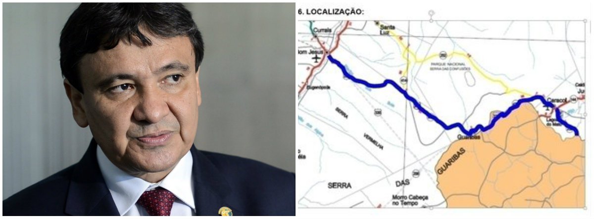 O governador Wellington Dias e o secretário de Estado dos Transportes, Guilhermano Pires, visitam, nesta sexta-feira (11), as obras de pavimentação asfáltica da BR 235, no município de Bom Jesus, no Sul do Piauí; a obra está orçada em R$ 129,6 milhões recursos de convênio firmado entre o Departamento Nacional de Infraestrutura de Transporte (DNIT) e o governo estadual, por meio da Setrans-PI