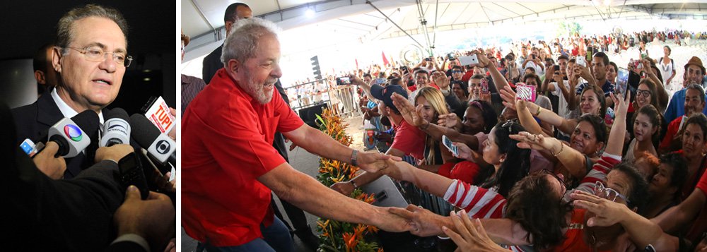Senador Renan Calheiros (PMDB-AL) divulgou vídeo em que protesta de forma veemente contra a estratégia da direita brasileira que manipula o Poder Judiciário para tentar retirar o ex-presidente Lula da disputa presidencial; “O que lamentavelmente caracteriza o Brasil neste momento é esta discussão infame, este debate nojento se é legal ou não o recibo do aluguel do apartamento vizinho ao apartamento que mora o ex-presidente Lula”, disse Renan; segundo ele, essa judicialização da política só ajuda a extrema direita representada por Jair Bolsonaro; veja o vídeo