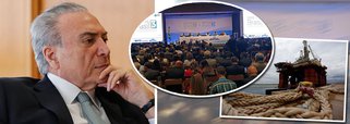 Anunciado como histórico, o leilão do pré-sal promovido pelo governo Temer nesta sexta-feira 27, com forte participação de empresas estrangeiras, arrecadou R$ 6,15 bilhões, um volume imensamente menor do que ele próprio gastou com emendas parlamentares para comprar votos de deputados e se manter no poder, R$ 32 bilhões; valor foi também abaixo do esperado pelo próprio Planalto, que era R$ 7,75 bilhões; mesmo assim, o peemedebista comemorou: "resultado superou as nossas expectativas"