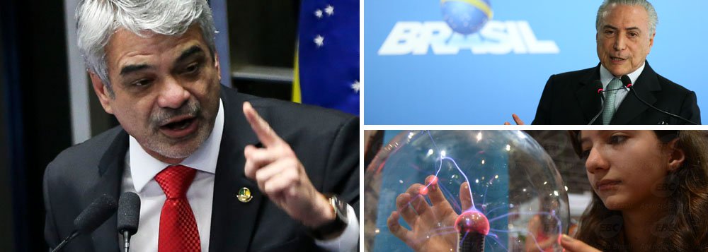 Depois do próprio ministro da Ciência e Tecnologia, Gilberto Kassab, admitir o sucateamento do setor ao afirmar que todas as linhas de pesquisas financiadas com recursos federais correm o risco de serem descontinuadas, o líder da oposição no Senado, Humberto Costa (PT-PE), disse que a redução de investimento pelo governo de Michel Temer pode trazer danos irreversíveis ao setor; "Em alguns laboratórios já existe dificuldade de pagar a conta de luz. Se o governo cortar, como propõe, em mais 40% o orçamento para a ciência, o risco de um colapso é gigante e todos os grandes projetos em desenvolvimento no País estarão ameaçados", afirmou