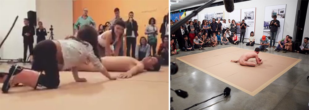 Após polêmica nas redes sociais devido à presença de crianças na performance em que um homem aparecia nu, o Museu de Arte Moderna de São Paulo esclareceu que "a apresentação foi realizada na abertura da Mostra Panorama da Arte Brasileira, em apresentação única", e que "a sala estava devidamente sinalizada sobre o teor da apresentação"; além disso, destaca que o trabalho "não tem conteúdo erótico" e que "a criança que aparece no vídeo estava acompanhada e supervisionada por sua mãe"; a exposição levou moralistas como Jair Bolsonaro e MBL à loucura