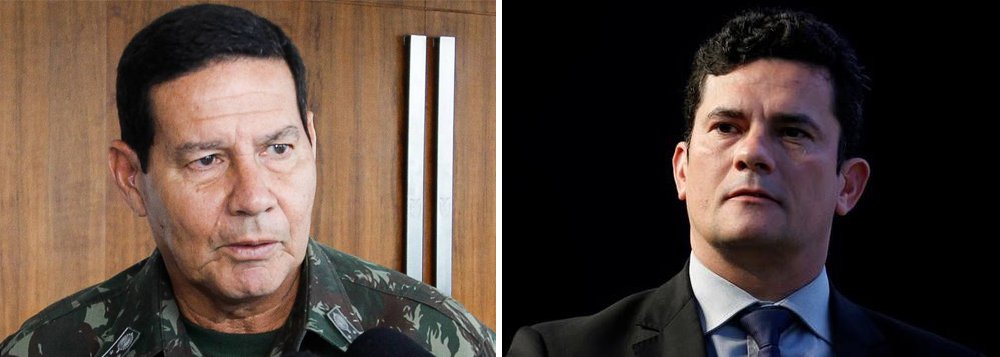 "Quem torce o nariz quando um general faz política, o que não pode fazer, mas bate palmas quando são juízes – igualmente impedidos de fazê-la – transformam-se em políticos da pior espécie: sem voto, sem princípios democráticos e com o direito de “cassar” e encarcerar apenas por suas 'convicções'”, avalia o jornalista Fernando Brito ao comparar o general Antonio Hamilton Mourão com o juiz federal Sérgio Moro; "Acho que o muito mais perigoso para a democracia e para a liberdade no país é o 'Morão', não o Mourão"