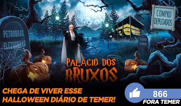 Em post em seu Facebook, o senador Humberto Costa (PT-PE) diz que "Com Temer, todo dia é dia das Bruxas"; o Dia das Bruxas, ou Halloween, como é conhecido nos países de língua inglesa, é comemorado no dia 31 de outubro; um dos dizeres no post de Humberto é propinas e travessuras, se referindo à frase ditas pelas crianças ao pedir doces nas casas da vizinhança durante a noite de Halloween, que é "gostosuras ou travessuras"