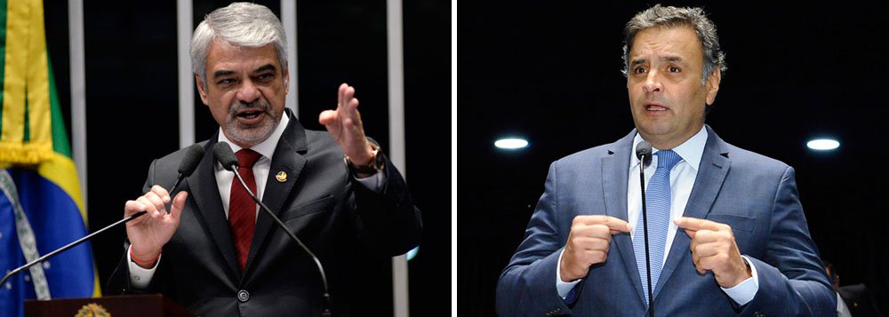 "Existem provas muito robustas de que ele cometeu ilicitudes e procurou destruir o trabalho da Justiça. Ele agiu em discordância com o decoro e, por isso, acho que deva ser afastado de seu mandato. Este deve ser o entendimento do PT. (Antes) o PT estava ao lado de uma tese, não estava ao lado de Aécio", disse o senador Humberto Costa (PT-PE), líder da minoria no Senado, sobre a situação do senador Aécio Neves (PSDB); com  a decisão do PT, Aécio que somava um apoio estimado em até 50 votos, poderá perder nove preciosos apoios, o que dificultaria a conquista dos 41 necessários para derrubar a cautelar do Supremo