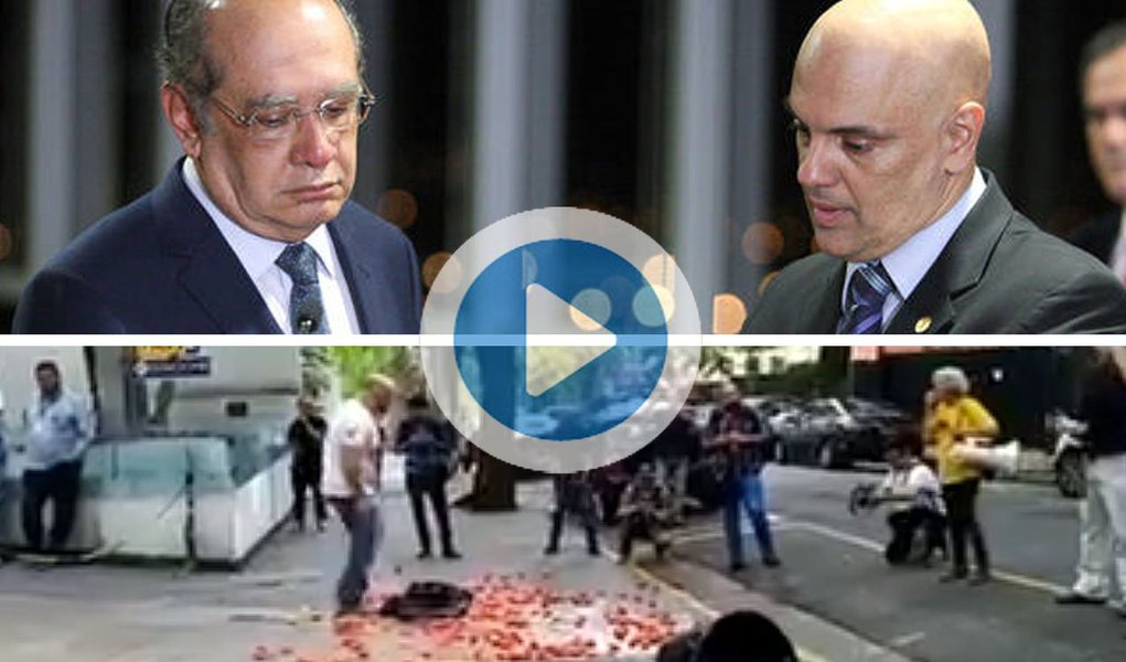 Os ministros Gilmar Mendes e Alexandre de Moraes, do Supremo Tribunal Federal (STF), foram alvo de protesto de manifestantes na manhã deste sábado, durante um seminário no prédio do Instituto de Direito Público (IDP) paulista; eles levaram tomates para atirar no ministro e presidente do TSE, mas Gilmar, que estava acompanhado do ministro Moraes, chegou sem ser notado por eles; "Isso faz parte do jogo democrático", disse Gilmar ao chegar ao auditório do IDP ao comentar os protestos 