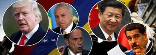 Depois que o presidente dos Estados Unidos, Donald Trump, ameaçou atacar a Venezuela, valendo-se da covardia do Itamaraty, que decidiu subordinar a política externa brasileira a interesses norte-americanos, a China reagiu; o Ministério de Assuntos Exteriores declarou que as relações bilaterais deve manter "sempre o princípio de não interferir nos assuntos internos de outros países"; "Todos os países devem conduzir suas relações bilaterais sobre a base da igualdade, do respeito mútuo e da não ingerência nos solta assuntos internos de outros países", destacou em coletiva de imprensa o porta-voz do ministério Hua Chunying