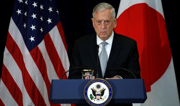 Secretário de Defesa dos Estados Unidos, James Mattis, afirmou que Washington "não tem como objetivo começar uma guerra" com a Coreia do Norte, mas iniciar um processo para conseguir a "completa desnuclearização" da península coreana; "Como deixou claro o secretário de Estado [Rex Tillerson], nosso objetivo não é a guerra, mas a completa, verificável e irreversível desnuclearização da península coreana", disse