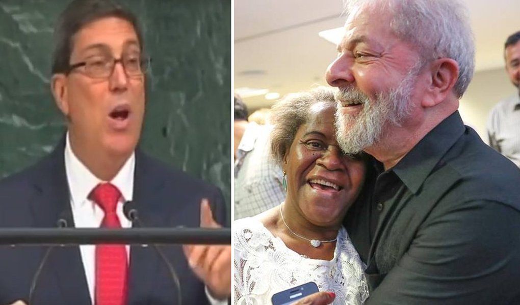 O chanceler cubano Bruno Rodriguez Parrilla hipotecou solidariedade e denunciou em discurso na ONU a perseguição judicial contra o ex-presidente Luiz Inácio Lula da Silva com vistas a impedir sua candidatura presidencial; "Expressamos nossa solidariedade ao ex-presidente do Brasil, Luiz Inácio Lula da Silva, que é vítima de uma perseguição política, para impedir sua candidatura nas eleições presidenciais diretas de 2018, mediante uma inabilitação judicial.  Lula, a ex-presidente Dilma Rousseff e o Partido dos Trabalhadores terão sempre Cuba a seu lado", discursou Rodríguez para uma assembleia de líderes políticos mundiais