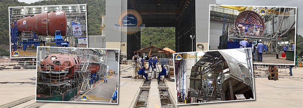 Corte de verbas de até 30% pela equipe econômica do governo Temer pode levar às ruínas o Programa de Desenvolvimento de Submarino com Propulsão Nuclear (Prosub), projeto mais estratégico da Marinha brasileira, que pretendia lançar ao mar seu primeiro submarino no terceiro trimestre de 2018; estaleiro já diminuiu o ritmo de trabalho e agora torce por uma nova liberação de recursos; submarino é estratégico para que o Brasil se torne um dos cinco países no mundo a deter a tecnologia de construção de um submarino nuclear, além de renovar a frota de quatro submarinos, já desatualizados