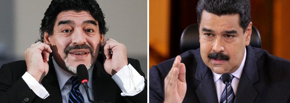 Ex-craque argentino divulgou em rede social uma mensagem de apoio ao presidente da Venezuela: "estou pronto e vestido de soldado para lutar contra o imperialismo"