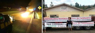 Caminhoneiros, que paralisaram o País no final de 2015 num ato contra a presidente eleita Dilma Rousseff, fazem protestos em estradas do país na manhã desta terça-feira (1º) contra o aumento dos impostos sobre os combustíveis, que encareceu o preço nos postos; até as 10h30, havia registros de atos em rodovias de São Paulo, Minas Gerais, Bahia, Mato Grosso, Santa Catarina e Espírito Santo – alguns deles com bloqueio de pistas