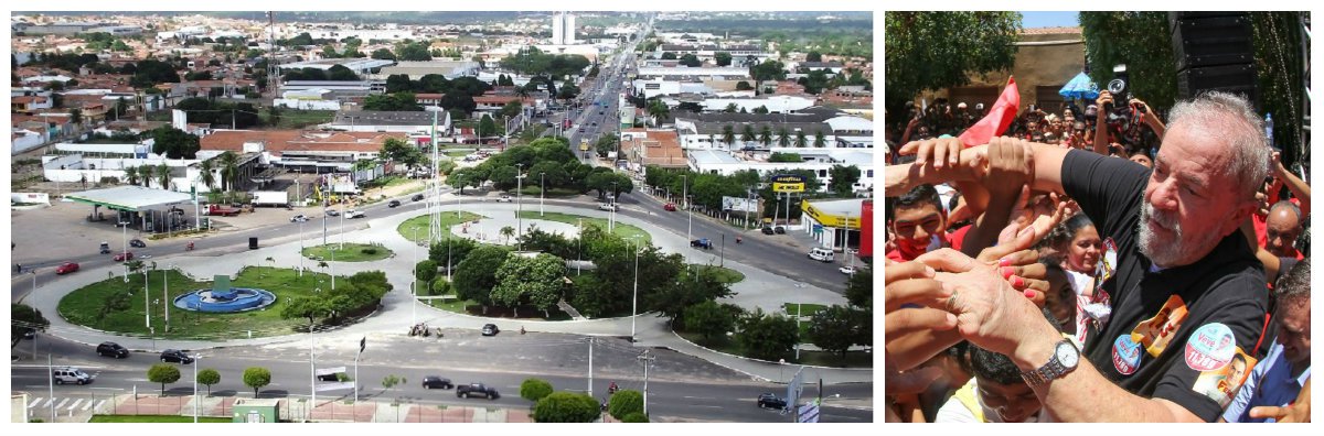 Na visita que fará ao Ceará, durante a caravana de 21 dias em que percorrerá alguns estados do Nordeste, o ex-presidente Lula poderá fazer um grande ato na região do Cariri, no chamado Triângulo do Crajubar, o entrocamento entre Juazeiro, Crato e Barbalha. A discussão do roteiro de Lula está acontecendo durante o dia de hoje, em São Paulo, com representantes dos estados e a equipe do Instituto Lula. O presidente do PT Ceará, Fco. de Assis Diniz está convencido que o melhor lugar para realizar um ato capaz de abrigar o grande afluxo de pessoas que deverá prestigiar a visita de Lula ao Cariri é o Crajubar, pela sua localização estratégica. A agenda do ex-presidente prevê inicialmente ainda, atos nas regiões do Sertão Central e Sertão dos Inhamuns