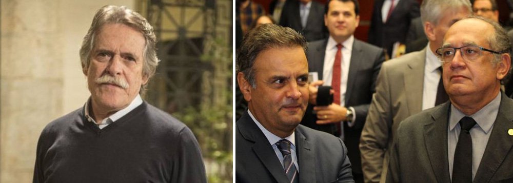 "Gilmar e Aécio, tudo a ver. Alguém tinha dúvidas? Amigo de criminoso, inocente é?", postou o ator em sua conta no Twitter, depois da revelação de que o ministro do STF e o senador tucano se falaram 33 vezes por telefone entre março e maio desse ano