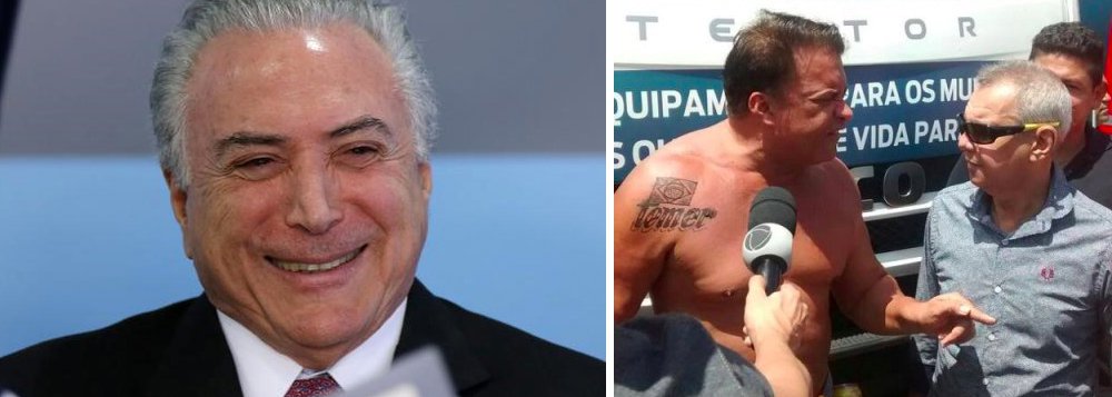 Apesar do recorde de impopularidade, Michel Temer se segura no poder graças ao apoio da bancada dos envergonhados e dos sem-vergonha, diz o colunista Bernardo Mello Franco; "Poucos deputados estão dispostos a declarar publicamente o apoio a Temer. Ele aposta na bancada dos envergonhados, que prefere se omitir nas enquetes e, se possível, na sessão (...) Enquanto espera os envergonhados, Temer se contenta com o apoio dos que não têm nenhuma vergonha. Ele tem sido elogiado por tipos folclóricos como Wladimir Costa, que o define como o "maior estadista do Brasil". No fim de semana, o deputado apareceu com o nome do presidente tatuado no ombro"