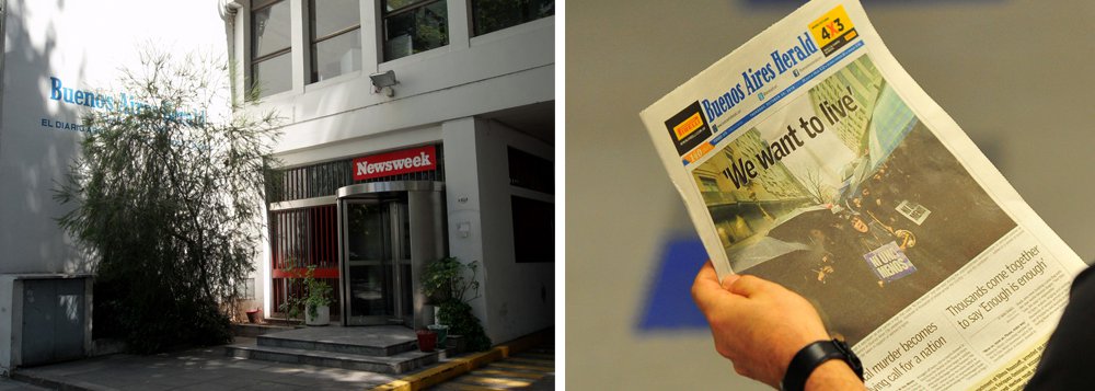 Com 140 anos de circulação, o jornal "Buenos Aires Herald" anunciou seu fim nesta terça-feira; em mensagem no Twitter, o jornal disse que "os funcionários do Herald foram informados de que o jornal está sendo fechado"; a decisão foi tomada menos de um ano depois de o jornal passar para uma edição impressa semanal, culpando as condições econômicas difíceis e uma grande migração de leitores para as mídias digitais