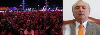 Um dos maiores hits do Rock in Rio é cantado desde a abertura do evento, e não é por nenhum artista; em praticamente todas as apresentações o público puxa o coro Fora Temer; foi assim neste sábado também, no início do aguardado encontro do rapper Rael com Elza Soares; ela começou a entoar os primeiros versos de 'A Carne' enquanto Rael emendou versos de "Negro Drama", dos Racionais na música; "Cadê meus gritos? Eu quero gritos. É isso aí, assim que eu gosto. Bora fazer uma festa", pediu Elza; o público não titubeou; o pedido foi atendido com um vigoroso Fora Temer