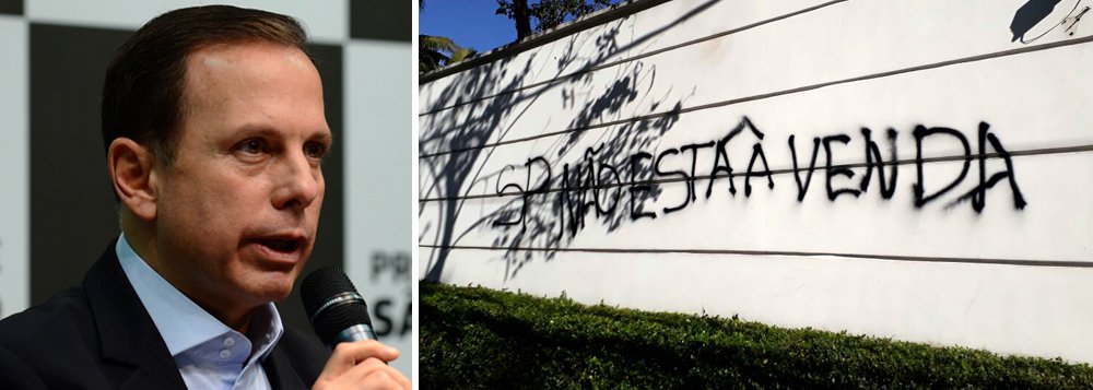 Movimento foi multado em R$ 5 mil por dano ao patrimônio e crime ambiental e faz agora uma campanha na internet com o objetivo de "buscar a solidariedade de todos que gostariam de dar o recado a João Dória: SÃO PAULO NÃO ESTÁ A VENDA!"; multa ocorreu após o muro da mansão do prefeito de São Paulo ter sido pichado em um protesto no último sábado; segundo o Levante, "um militante foi injustamente preso pela acusação"