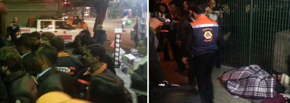 O prefeito João Doria se fantasiou de funcionário da Defesa Civil e foi distribuir esta noite cobertores para moradores de rua, no bairro de Santa Cecília, em São Paulo, depois da denúncia de que funcionários da prefeitura jogavam água para acordá-los. Resultado: pessoas o expulsaram. Alguns seguravam cartazes com a palavra “Assassino”