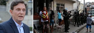 Somente após 15 horas depois do início dos confrontos que deixaram pelo menos um ferido, fecharam a estrada Lagoa-Barra e causaram intervenção de tropas federais na comunidade da Rocinha, o prefeito do Rio de Janeiro, Marcelo Crivella, se manifestou; em nota, o prefeito diz que "acompanha a situação na comunidade e expressa solidariedade e tristeza pelos moradores que estão passando por dias difíceis"