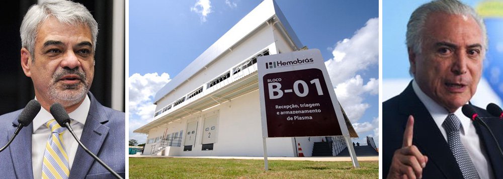 O líder da oposição no Senado, Humberto Costa (PT-PE), criticou a possibilidade de transferência da produção de hemoderivados de Pernambuco para o Paraná, estado do ministro da Saúde, Ricardo Barros (PP), e pediu empenho para que os ministros pernambucanos - que integram a base governista - defendam a manutenção da Hemobras em Goiana (PE); "O governo está liberando bilhões de reais em emendas parlamentares para que deputados rejeitem a denúncia de corrupção contra Temer na Câmara. Como o ministro pode dizer que não tem os R$ 200 milhões necessários para finalizar o empreendimento no nosso Estado? O que falta é prioridade e atenção com o povo nordestino",disparou