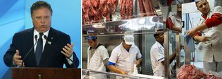 Ministro da Agricultura, Blairo Maggi, afirmou que irá viajar aos Estados Unidos para prestar todos os esclarecimentos necessários e tentar reverter a suspensão de compra de carne in natura do Brasil imposta pelo governo norte-americano; Blairo viajará acompanhado de uma equipe do ministério para "fazer as discussões necessárias e restabelecer esse mercado tão importante que o Brasil conquistou nos últimos anos"; Departamento de Agricultura norte-americano (USDA) suspendeu todas as importações de carne bovina in natura do Brasil devido a preocupações sanitárias sobre os produtos