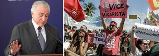 Carimbado de corrupto pela Polícia Federal e prestes a ser denunciado ao Supremo Tribunal Federal, Michel Temer tem aprovação de apenas 7% da população, segundo pesquisa do instituto Datafolha divulgada neste sábado, 24; é a menor taxa de aprovação em 28 anos; o governo fruto de um golpe parlamentar é considerado ruim ou péssimo por 69% do eleitorado brasileiro; sua taxa de ruim e péssimo chega a 73% entre o eleitorado feminino, a 74% entre os eleitores de 25 a 34 anos e a 71% para aqueles cuja renda familiar mensal é de até dois salários mínimos. No Nordeste, a reprovação a Temer fica acima da média, 77%; com Temer, a vergonha de ser brasileiro atingiu patamar de 47% da população, o índice mais alto desde o início da série histórica
 