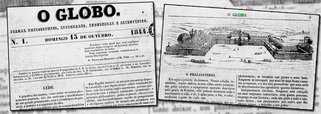 Esse “O Globo” não tinha nada a ver com a família Marinho; era publicado quatro vezes ao mês na Tipografia de J.R. da Costa, rua do Conde n.4 em frente à do Lavradio