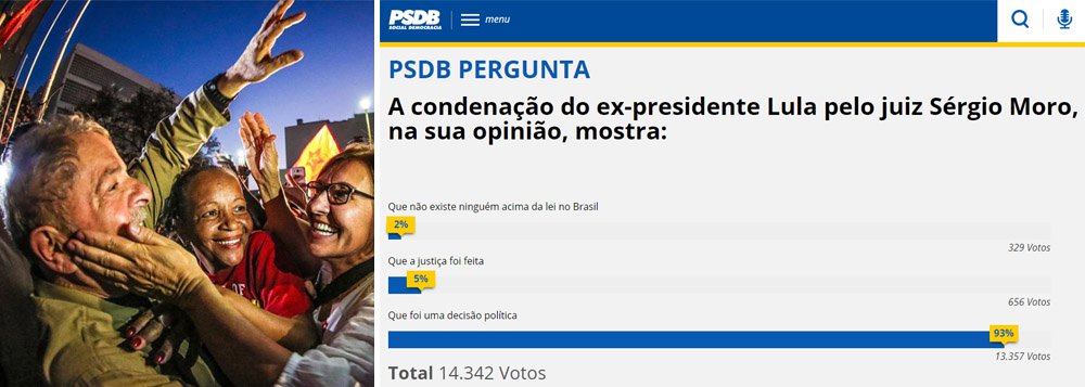 Depois das enquetes realizadas pelos sites da Veja e do PSDB, que deram Lula como presidente, o jornalista Fernando Brito, do Tijolaço, aconselha: "Fica a sugestão para os marqueteiros da direita: não se metam nesta de pesquisa online, não. Usem o Ibope, o Datafolha ou, preferencialmente, estes institutos menores, que usam as facilidades do celular que, como mostraram as eleições norte-americanas, acabam por torcer a realidade"