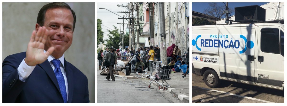 Após os reveses em torno da ação na cracolândia, a Prefeitura de São Paulo passou a utilizar carros de som no âmbito do programa Redenção para tentar convencer os usuários de crack a aderirem ao tratamento contra o vício oferecido pelo poder público; "Quer se livrar das drogas? Você precisa querer. Procure nossas equipes" e "mude sua vida para melhor, só você pode fazer" são alguns dos bordões utilizados pela prefeitura para convencer os usuários da droga aderirem ao programa