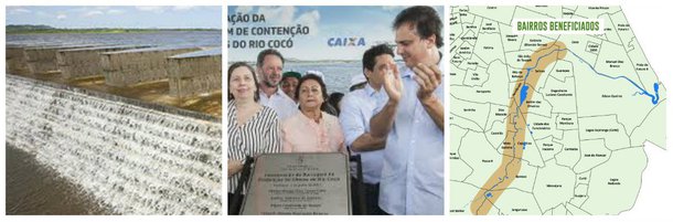 O governador Camilo Santana inaugurou, na manhã desta quarta-feira (7), em Fortaleza, a Barragem do Rio Cocó. A obra, que está com sua capacidade máxima de armazenamento, de quase 6 milhões e meio de m³, vai conter o excedente de água no período mais intenso da quadra chuvosa na Capital, para evitar alagamento em bairros vulneráveis ao longo do rio. A contenção no volume das águas vai eliminar 14 áreas de risco em Fortaleza. Ao todo, cerca de 10.970 mil famílias serão beneficiadas com a construção.