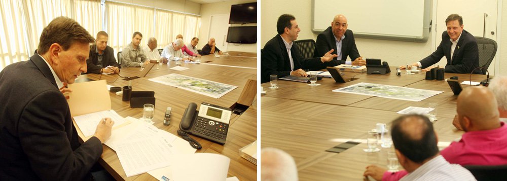 O prefeito do Rio de Janeiro, Marcelo Crivella, assinou o acordo que garante o repasse de verbas às escolas de samba do Grupo Especial para o desfile do próximo carnaval; ficou acertado que a subvenção de R$ 1 milhão para cada uma será paga em cinco parcelas até novembro, num total de R$ 13 milhões; o valor foi definido em reunião com o presidente da Liga Independentes das Escolas de Samba (Liesa), Jorge Castanheira, e com os presidentes das agremiações, na sede da Prefeitura.