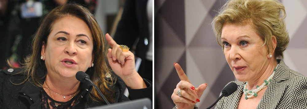 Comissão de Assuntos Sociais (CAS) do Senado se prepara para votar, no início da tarde de hoje (20), o relatório de Ricardo Ferraço (PSDB-ES) sobre o projeto de "reforma" da legislação trabalhista; presidenta da colegiado, Marta Suplicy (PMDB-SP), discutiu com a senadora Kátia Abreu (PMDB-TO), que sugeriu a saída de Marta; "Se a senhora está incomodada, retire-se da comissão e deixe outro em seu lugar. Trate as pessoas com respeito", disse Kátia; "Estou tratando", respondeu a senadora paulista