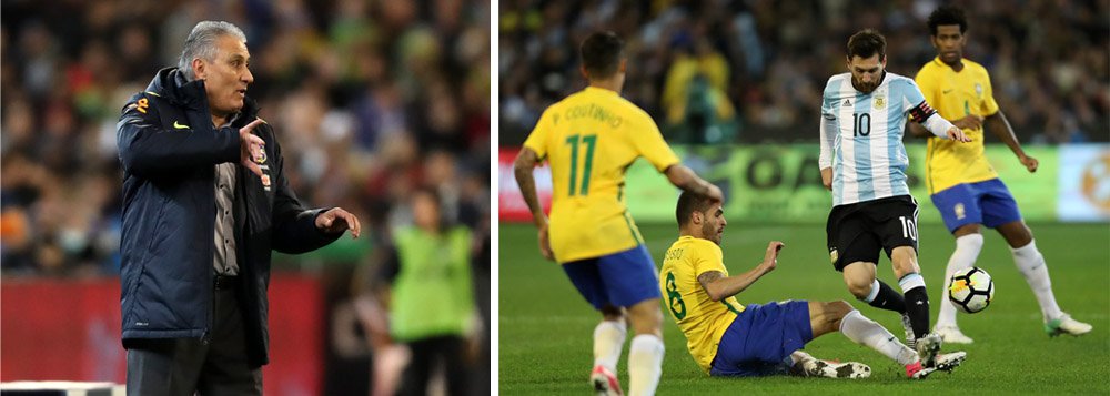 seleção brasileira perdeu por 1 x 0 para a Argentina em amistoso disputado nesta sexta-feira na Austrália, resultado que colocou fim à invencibilidade do técnico Tite à frente da equipe após nove vitórias consecutivas; desfalcada de Neymar e outros jogadores importantes que foram poupados do amistoso em Melbourne, a seleção entrou em campo com apenas quatro titulares do time que se classificou de forma antecipada para a Copa do Mundo de 2018, e pagou o preço por jogar com uma defesa completamente diferente