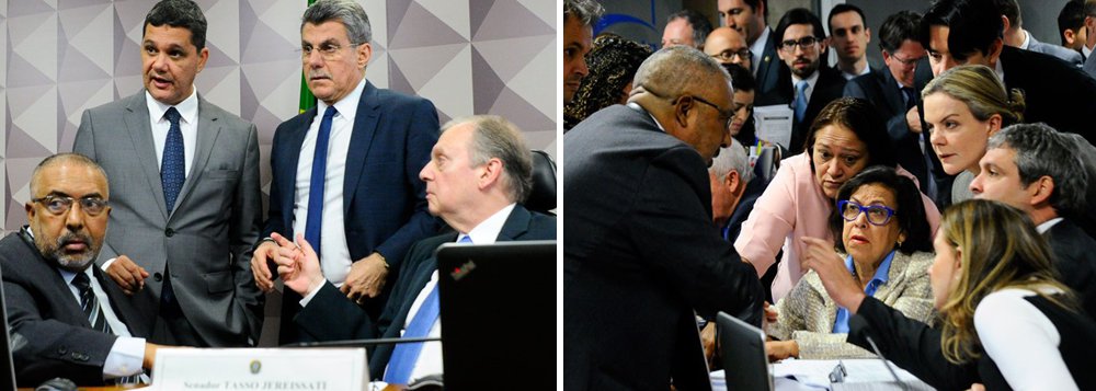 O presidente da Comissão de Assuntos Econômicos (CAE), Tasso Jereissati (PSDB-CE), o líder do governo Romero Jucá (PMDB-RR), o relator do projeto, Ricardo Ferraço (PSDB-ES), e o senador Paulo Paim (PT-RS) costuraram o entendimento, que prevê a discussão da proposta nesta terça e a votação na próxima reunião que deve ocorrer no dia 6; Paim deve apresentar um voto em separado na próxima sessão