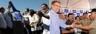 Governador Marcelo Miranda (PMDB) inaugurou nesta sexta-feira, 23, em Araguaína, diversas obras na área de infraestrutura urbana e Segurança Pública; acompanhado de vários líderes da região, como os deputados federais César Halum (PRB) e Lázaro Botelho (PP), os deputados estaduais Jorge Frederico (PSC), Valderez Castelo Branco (PP) e Elenil da Penha (PMDB), Marcelo inaugurou obras de pavimentação asfáltica, drenagem superficial e sinalização viária no Setor Itaipu, além de entregar 18 viaturas, sendo 14 novas e quatro substituições, à Polícia Militar; "Saio daqui satisfeito. Vamos continuar trabalhando para garantir que a população tocantinense tenha mais qualidade de vida. Vamos continuar a desenvolver políticas públicas no Estado", ressaltou Marcelo