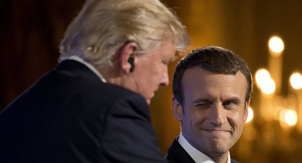"A França é o primeiro e mais antigo aliado da América. Desde que o general Lafayette [Gilbert du Motier] se juntou à luta americana pela independência, nossos destinos e fortunas foram amarrados inequivocamente juntos", disse Trump a Macron