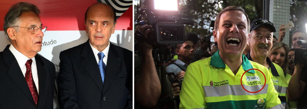 Primeiro foi o ex-presidente Fernando Henrique Cardoso quem afirmou que o atual prefeito de São Paulo, João Doria, só sabe mexer no celular e não produziu nenhuma mudança relevante em São Paulo; agora, o ex-governador José Serra foi além e disse que Doria é "um blefe"; mais do que isso, Serra garantiu que deixará o PSDB se Doria vier a ser o candidato do partido à presidência da República; uma espécie de novo Jânio Quadros, Doria desagrada quadros históricos do PSDB e pode ser alvo de impeachment por ter favorecido a Ambev no carnaval de São Paulo