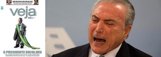 Peça decisiva na construção do golpe de 2016, que destruiu a economia e desmoralizou o Brasil no mundo, a revista Veja agora retrata Michel Temer como um anão moral na presidência da República; o motivo, claro, é o fato inédito de, pela primeira vez na história, o Brasil ser comandado por um personagem carimbado como corrupto pela própria Polícia Federal – e que também será denunciado por organização criminosa e obstrução judicial pela Procuradoria Geral da República; capa de Veja demonstra o esgotamento do golpe e também a tragédia criada pelas própria elites econômicas, ao apoiar a derrubada de uma presidente legítima e honesta e sua substituição por Temer