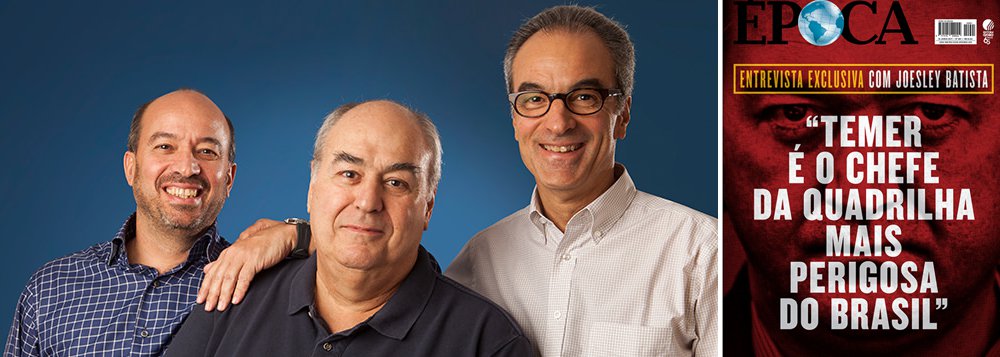 "A entrevista do dono da JBS para uma revista do conglomerado Globo - que atenta cotidianamente contra a democracia brasileira -, é sinal que a narrativa do golpe (ganhada pela mídia alternativa) está sendo ferozmente disputada pela família dos Marinhos que se postam, agora, como os redentores da Nação. Depois de avalizarem a 'maior Orcrim', alçando-a ao comando do país, os donos da Globo desejam entrar para a história como os responsáveis pela saída do buraco que ajudaram a cavar", avalia o cientista político Robson Sávio; para ele, os irmãos Marinho "tentarão controlar a saída do poço através de eleições indiretas, colocando no comando da Nação um outro preposto em condições de competitividade nas eleições do ano que vem"