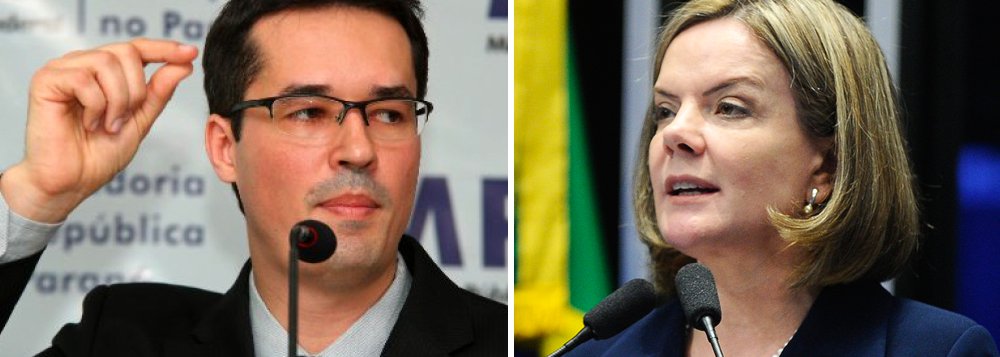 "Em uma das investigações contra o ex-presidente Lula, o Ministério Público Federal o acusa de fazer palestras como forma de lavar dinheiro. A operação Lava Jato quebrou sigilo da LILS – Palestras, Eventos e Publicações, para constatar o que já havia sido divulgado pelo próprio ex-presidente, e que consta em suas declarações de imposto de renda", diz a senadora Gleisi Hoffmann (PT-PR), em artigo em coautoria com Tânia Oliveira, assessora jurídica da bancada do PT; "De outra sorte, o coordenador da força-tarefa da Lava Jato e procurador do Ministério Público Federal Deltan Dallagnol recebeu R$ 219 mil apenas no ano de 2016, em 12 palestras feitas para falar da corrupção e da operação. Os valores percebidos neste ano de 2017 não foram informados"