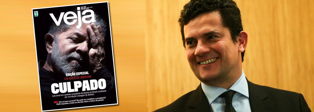 A revista Veja sequer esperou até a noite de amanhã para divulgar mais uma capa com o ex-presidente Lula; em edição extra, veiculada nesta quinta-feira 13, a publicação da Abril traz destaque para a condenação do ex-presidente a 9 anos e 6 meses de prisão; enquanto isso, diversos representantes da comunidade jurídica criticaram a sentença do juiz Sérgio Moro