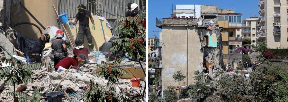 Prédio residencial de quatro andares perto da cidade portuária italiana de Nápoles desabou, deixando 8 pessoas desaparecidas; causa do desabamento na cidade de Torre Annunziata ainda é desconhecido e promotores locais abriram uma investigação